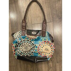 FOSSIL Bright Multi Color Key-Per Purse Bohemain Dot Whimical